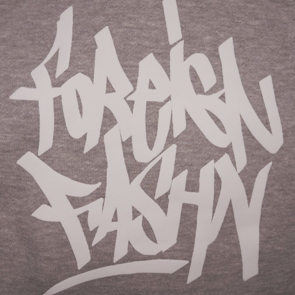 Foreign Fashn grey hoodie white puffed letters logo